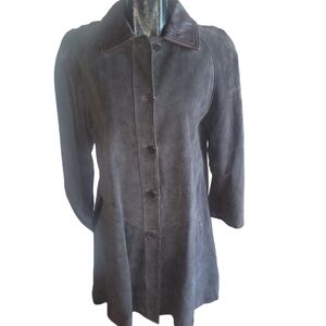 Oscar Leopold Vintage Mid Length Brown Suede Jacket XS